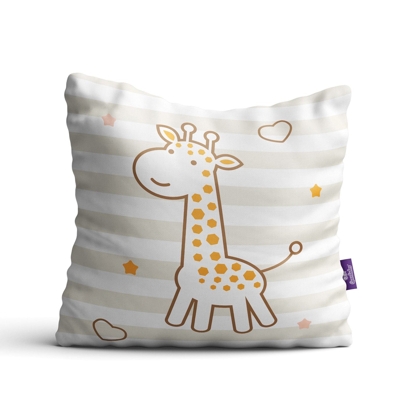 Kit Almofadas para Quarto de Bebê Girafa e Hipopótamo 2un 35x35cm