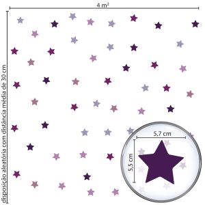 Estrelas Roxas e Lilas Dimensões