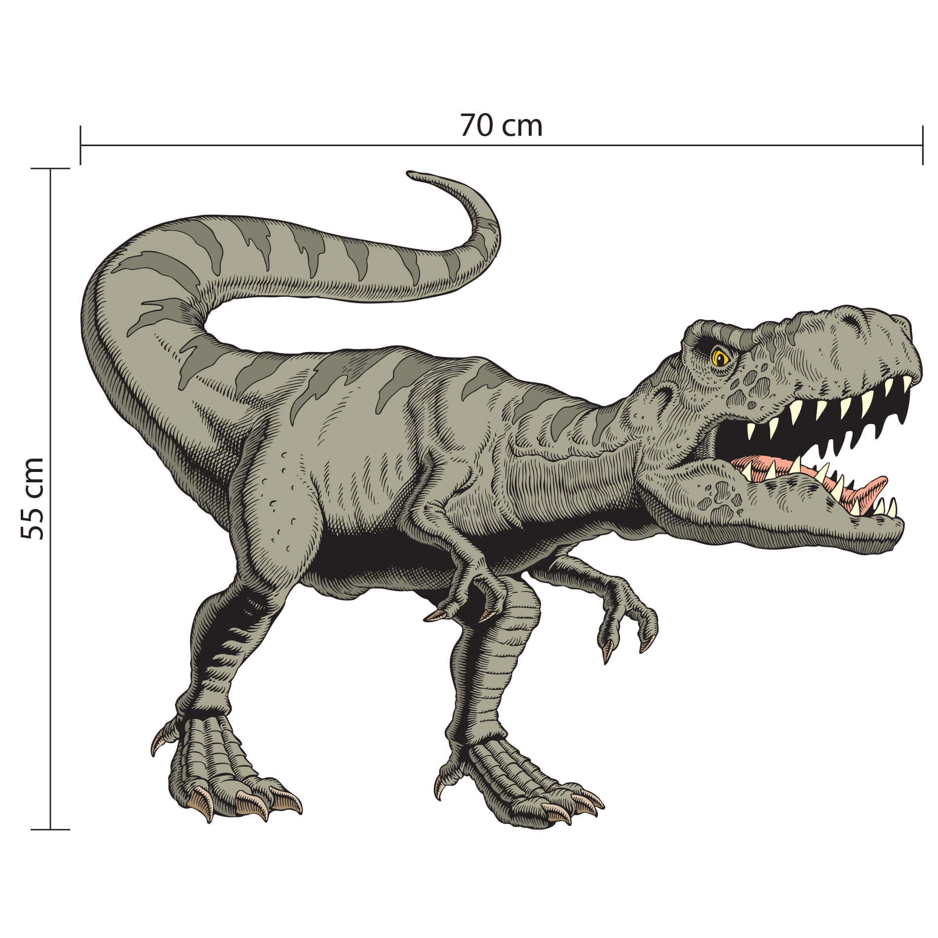 Adesivo de Parede Infantil Dinossauro Jurassic 70x55cm - Imagem 2