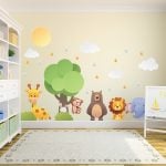 Adesivo de Parede Árvore Animais Zoo Infantil 140x210cm