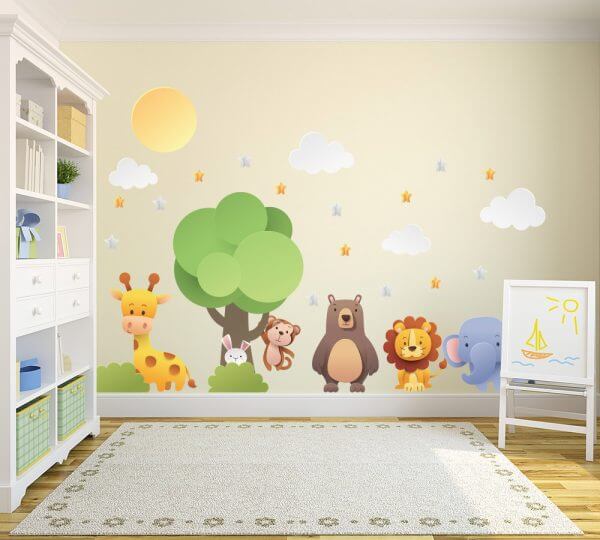 Adesivo de Parede Safari Zoo Quarto Infantil