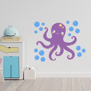 Adesivo de Parede Infantil Polvo Fundo do Mar 50x48cm