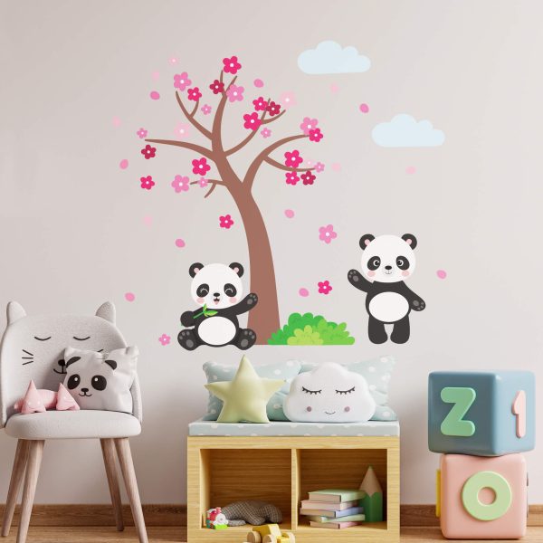Adesivo de Parede Árvore de Cerejeira e Pandas - Imagem 5