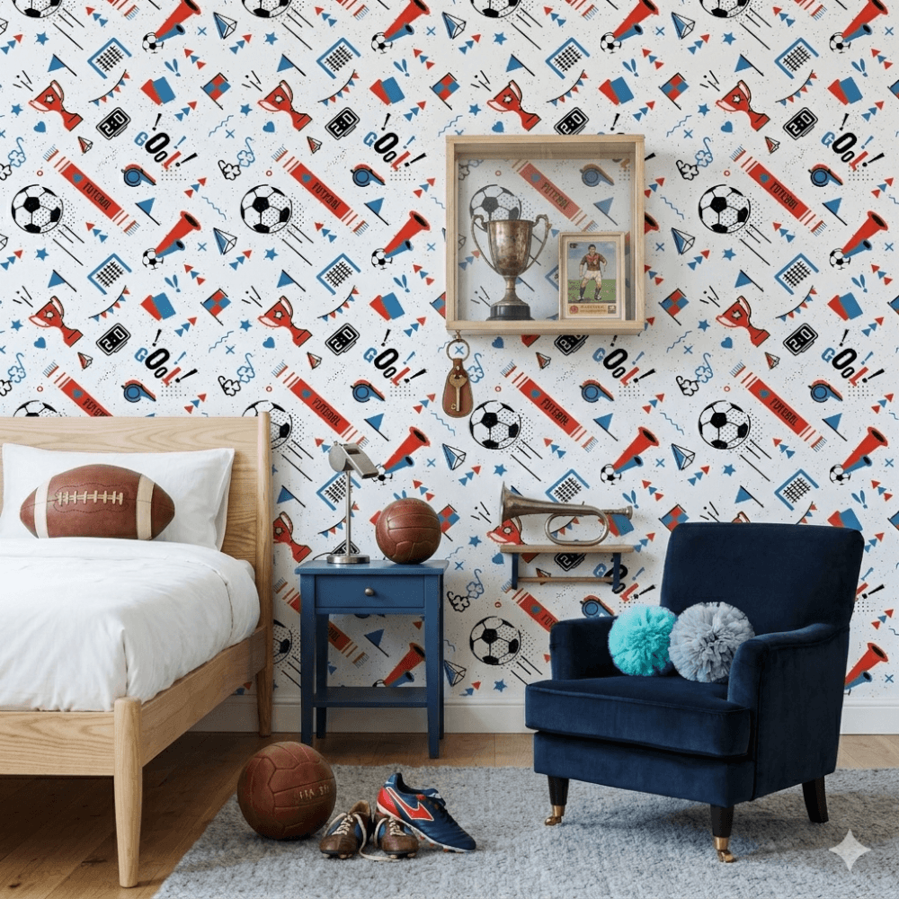 Papel de Parede Adesivo Futebol Celebração 57x270cm