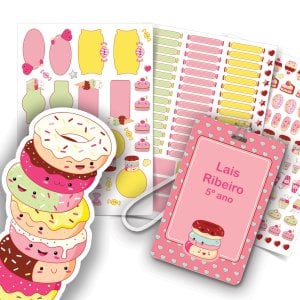 Etiquetas escolares personalizadas Menina Doces Tag