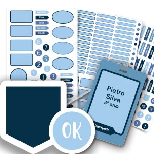Etiquetas escolares personalizadas Azuis