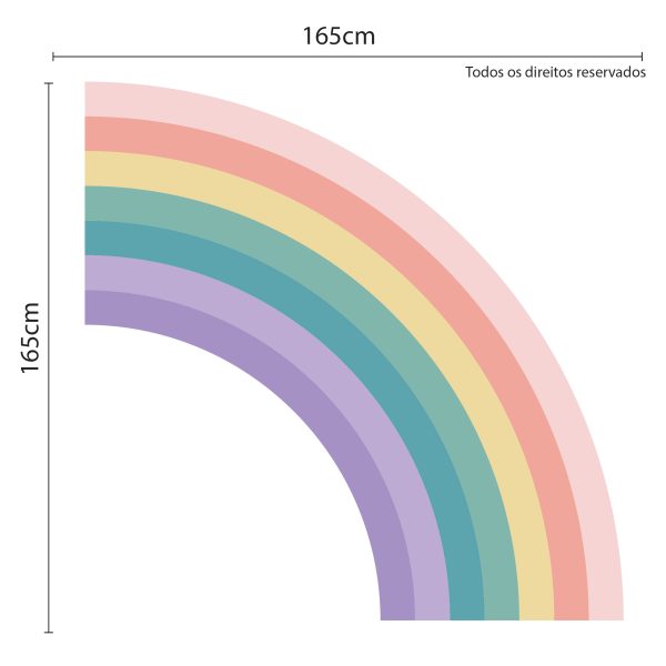 Adesivo de parede manina arco iris