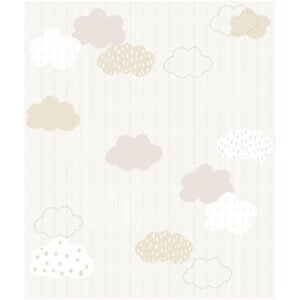 Papel de Parede Quarto Infantil Nuvens Cores Neutras 6m²