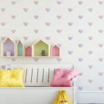 Adesivo de Parede Corações tons Claros Tie Dye 55un Cobrem 5m2