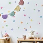 Adesivo de Parede Infantil Bolinhas Tons Aquarela Encantador