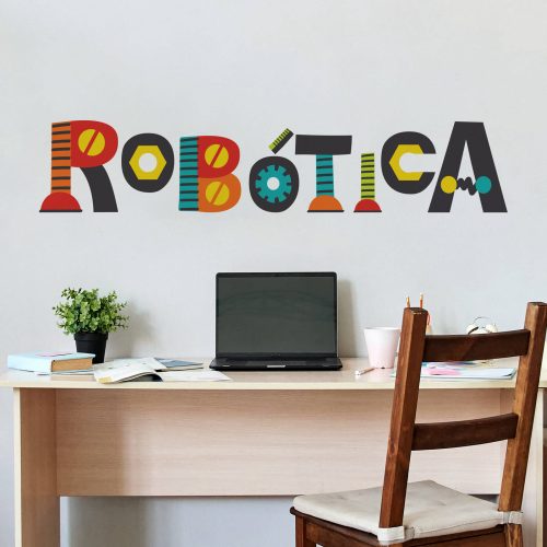 Adesivo Murale Robot Kiwistar - Decorazione Parete Rimovibile, 6 Misure, Per Cameretta E Soggiorno