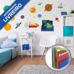 Adesivo de Parede Quarto Infantil Espaço Sideral Livreiro