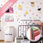 Adesivo de Parede Quarto Infantil Fadas Com Livreiros
