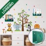 Adesivo de Parede Quarto Infantil Safari Baby Com Livreiros
