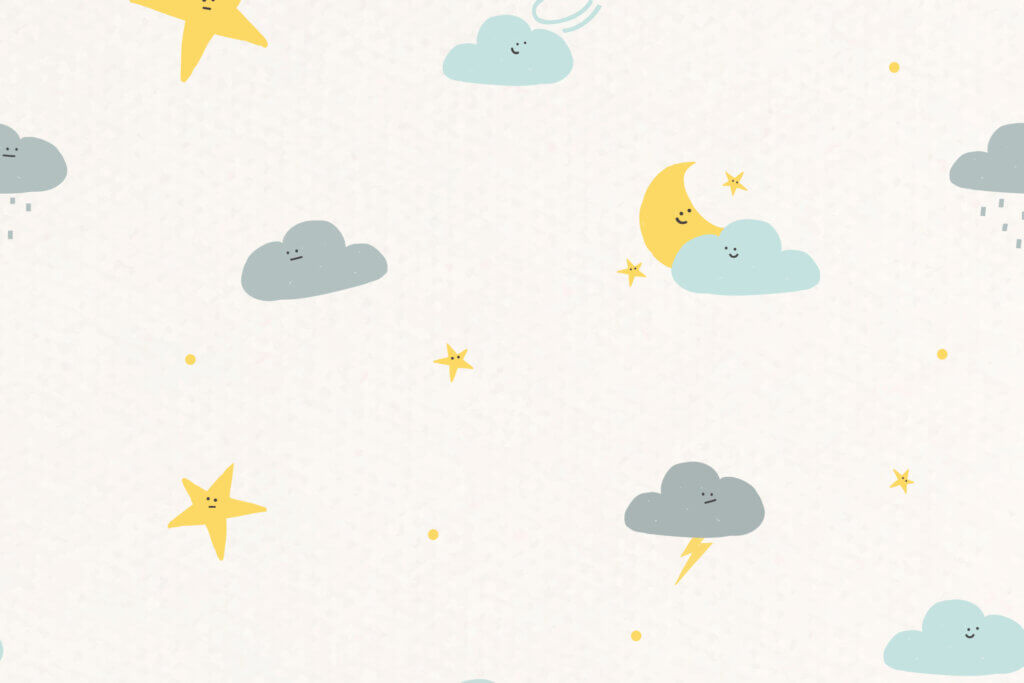 Night sky seamless pattern vector weather doodle background for
