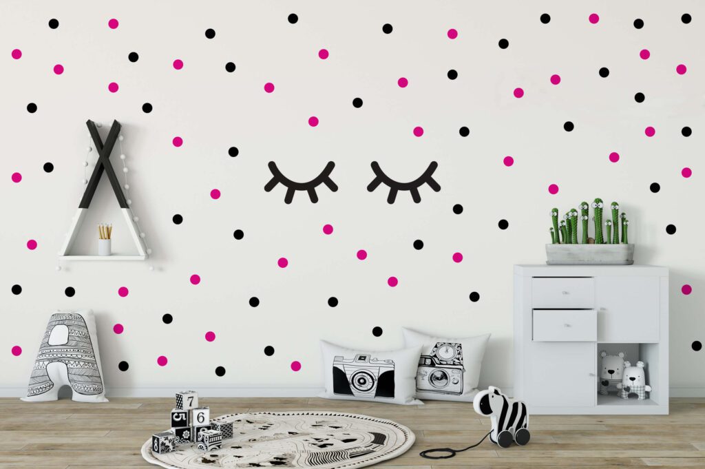 Adesivo de Parede para Quarto Cílios Olhinhos Fechados