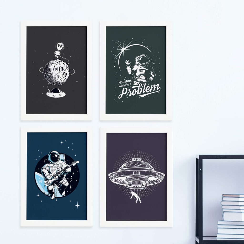 Quadros Explorer Espaço Sideral Quarto de Adolescente
