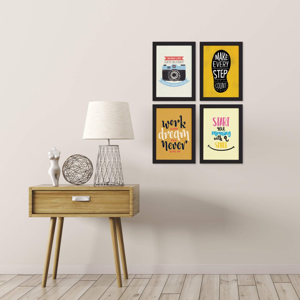 Quadros com Frases Motivação Inglês quarto de adolescente