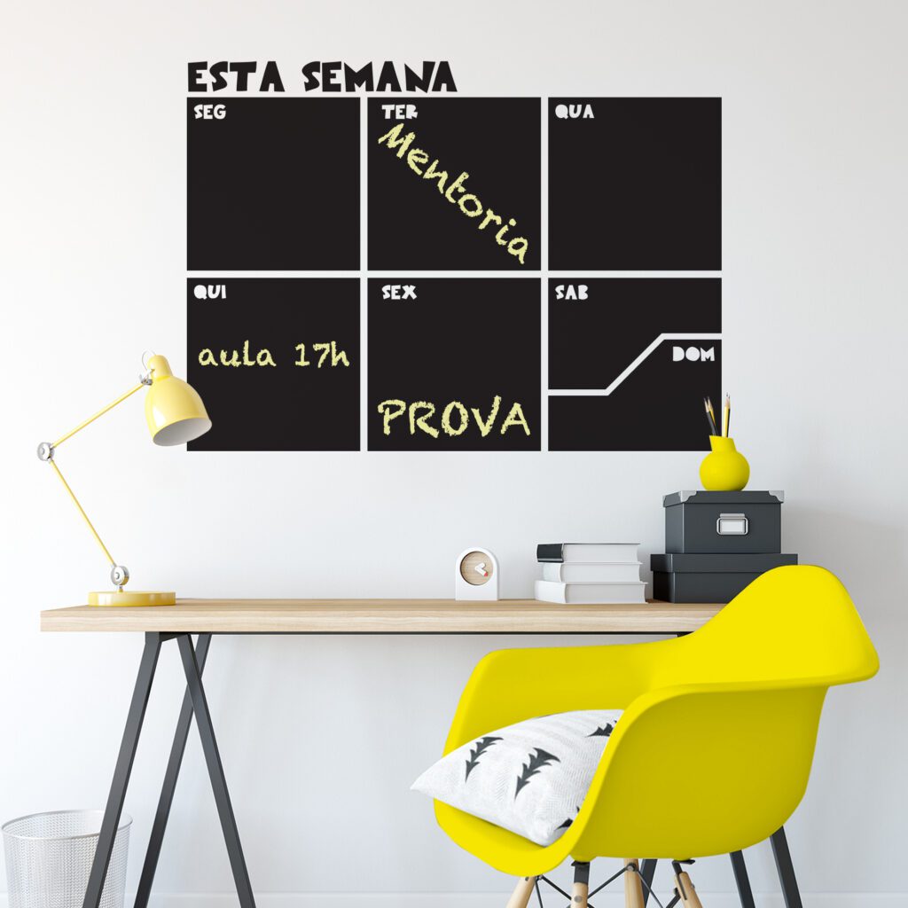 Adesivo de Parede Lousa de Giz Calendário Esta Semana