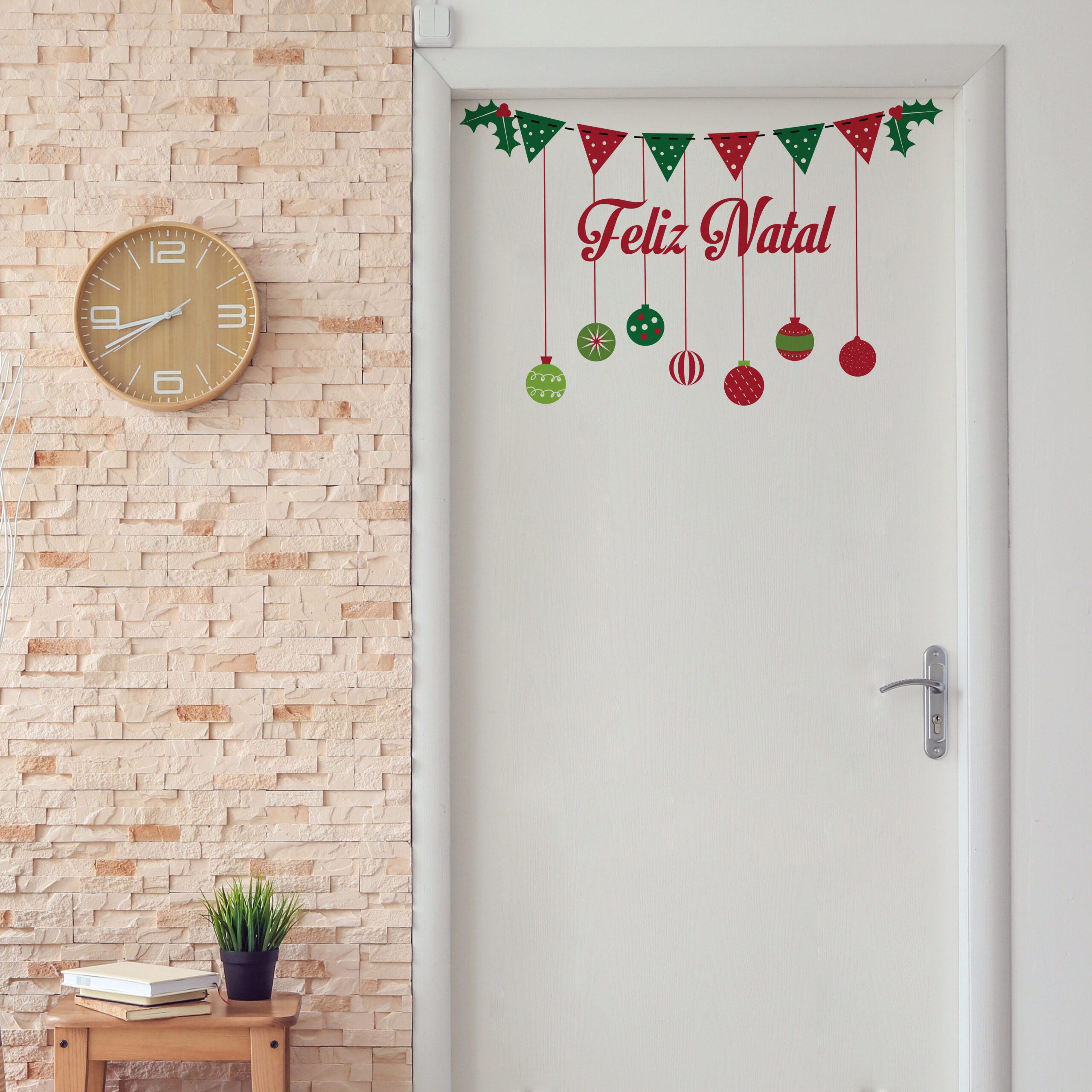 Adesivo de Porta Decoração Natal Frase