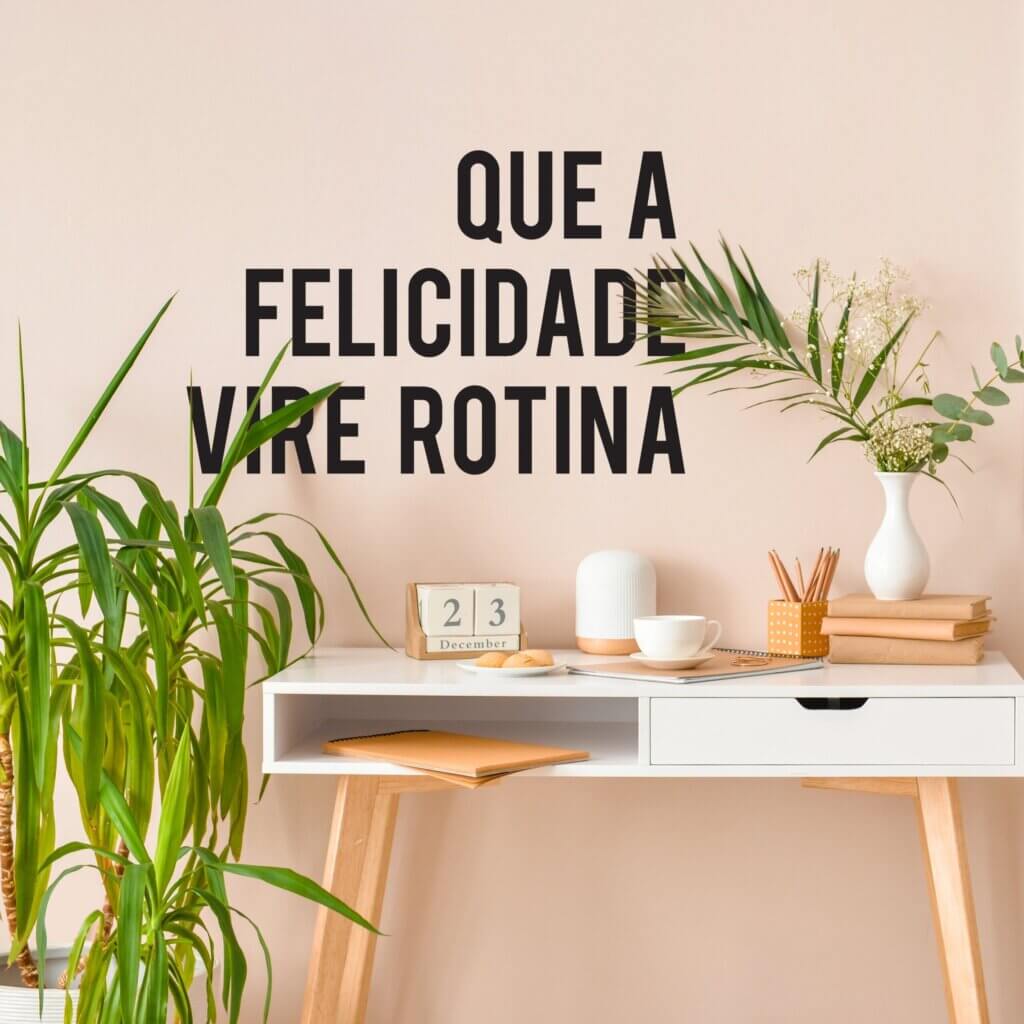 Adesivo Parede Quarto Frase Felicidade