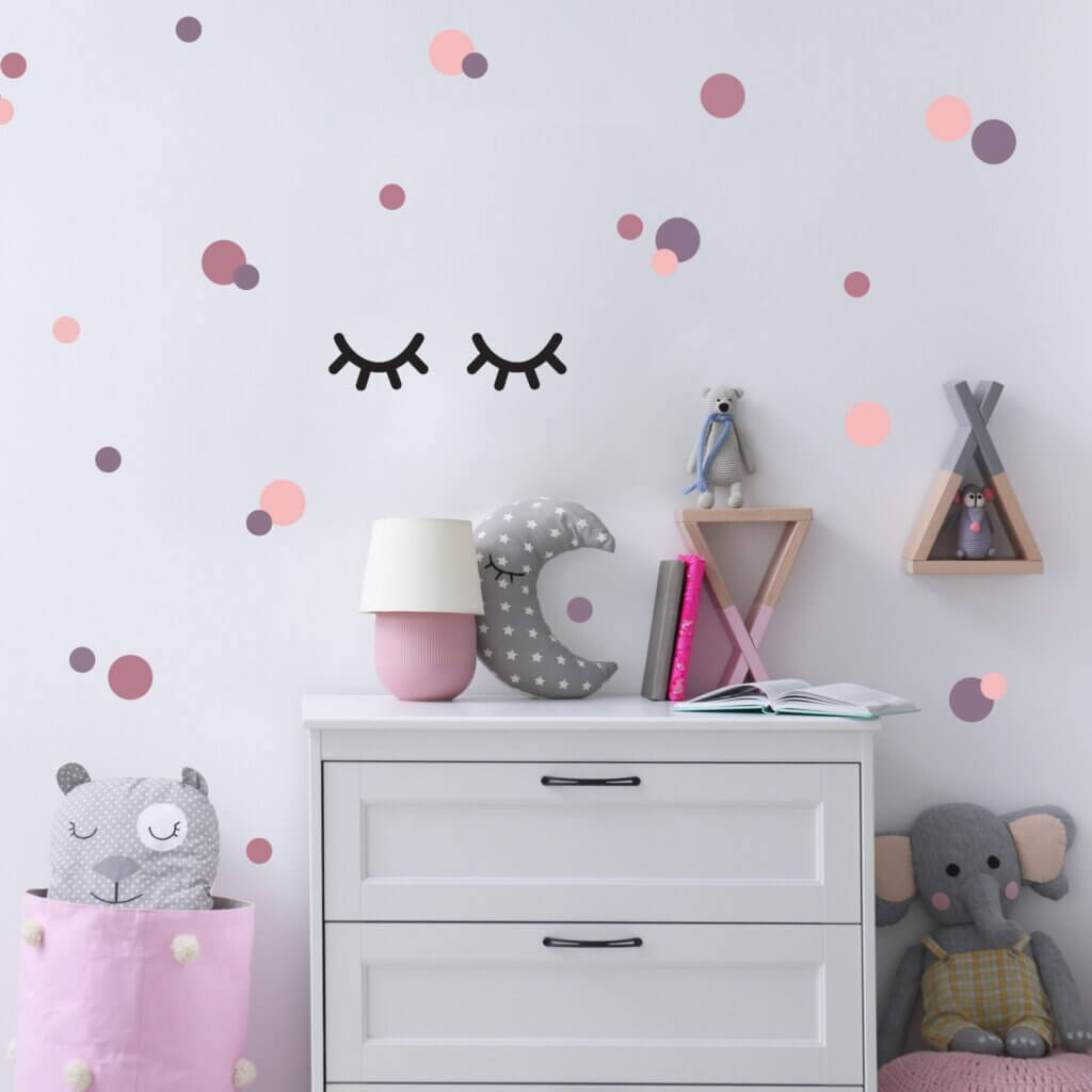 Adesivo de Parede para Quarto Cílios Olhinhos Fechados