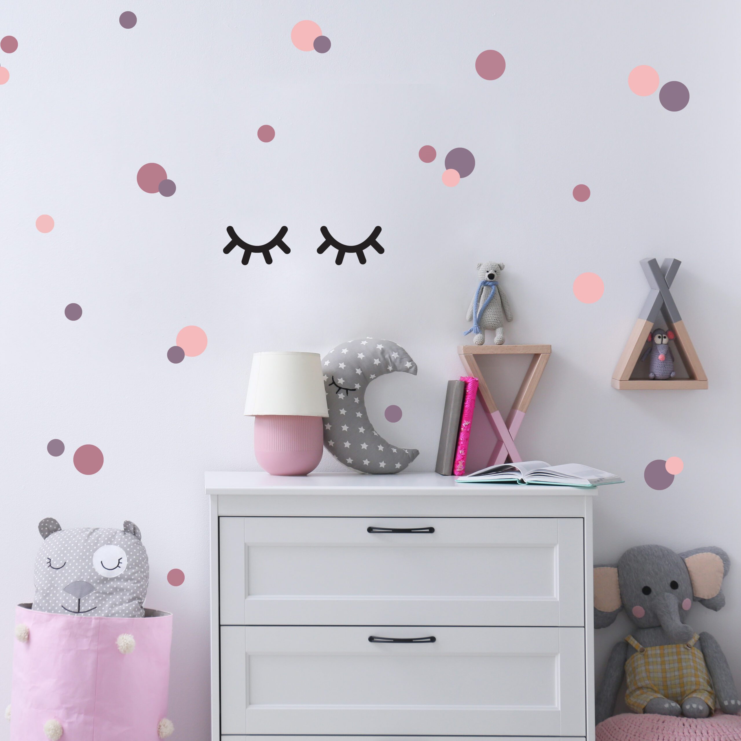 Adesivo de Parede para Quarto Cílios Olhinhos Fechados