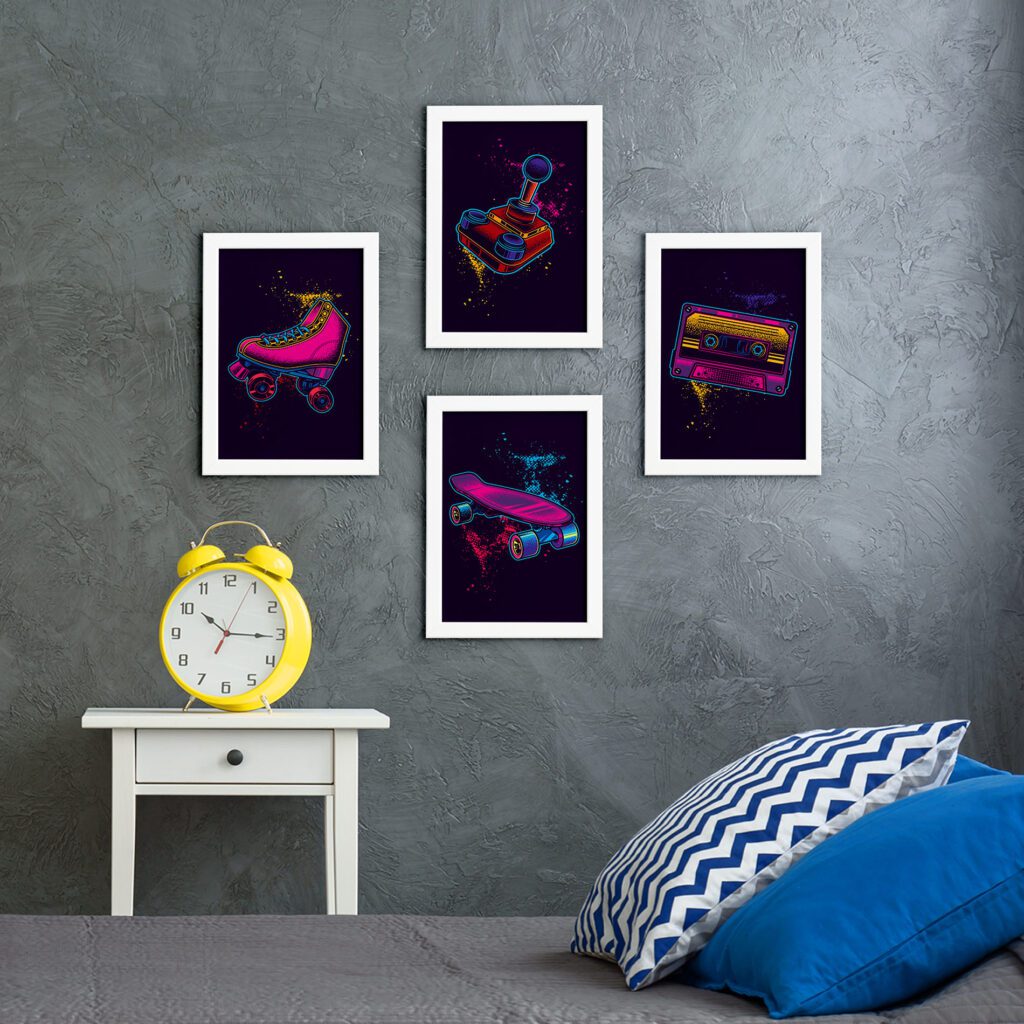 Quadros para Quarto Hobbies Moldura Branca