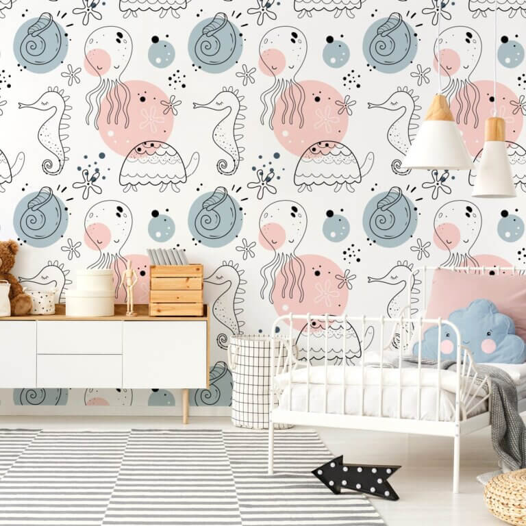 Papel de Parede Fundo do Mar 2 Rolos de 57x270cm cada