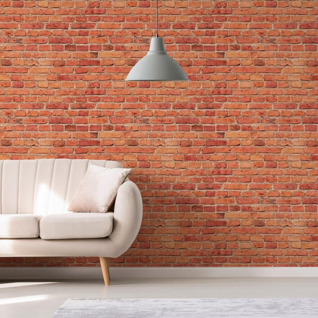 Papel de Parede Tijolinho Vermelho 3D 2,70×0,57m