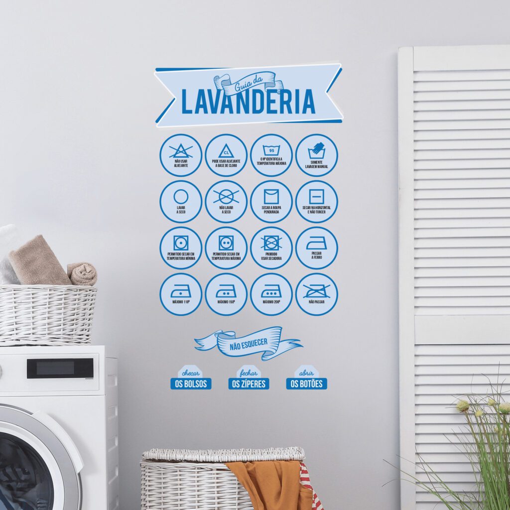 Adesivo de Parede Guia da Lavanderia