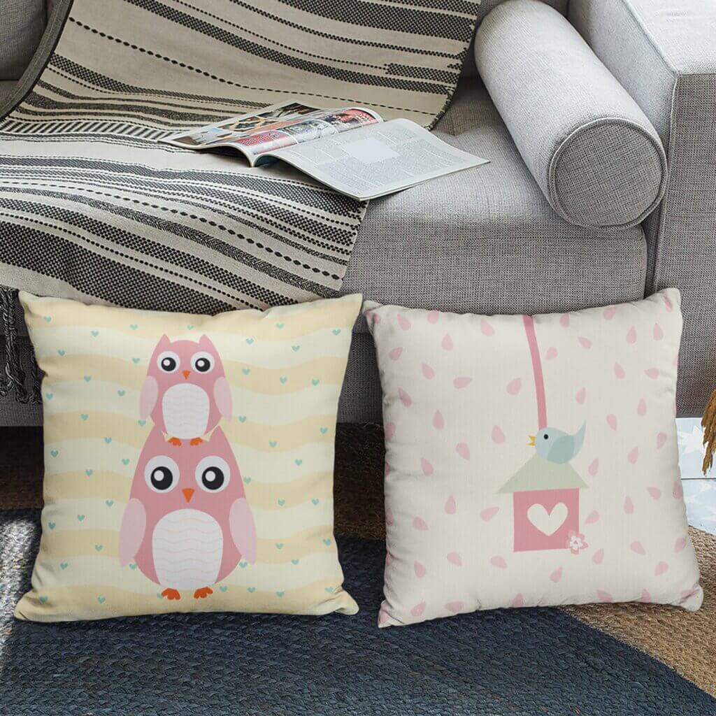 Kit de Almofadas Infantis Coruja Baby 35x35cm 4un