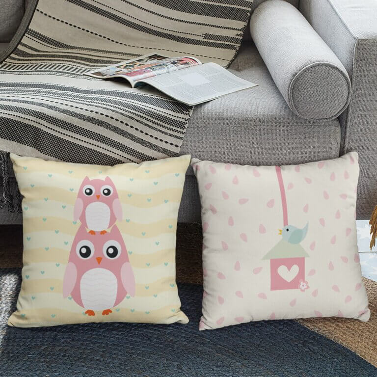 Kit de Almofadas Infantis Coruja Baby 35x35cm 4un