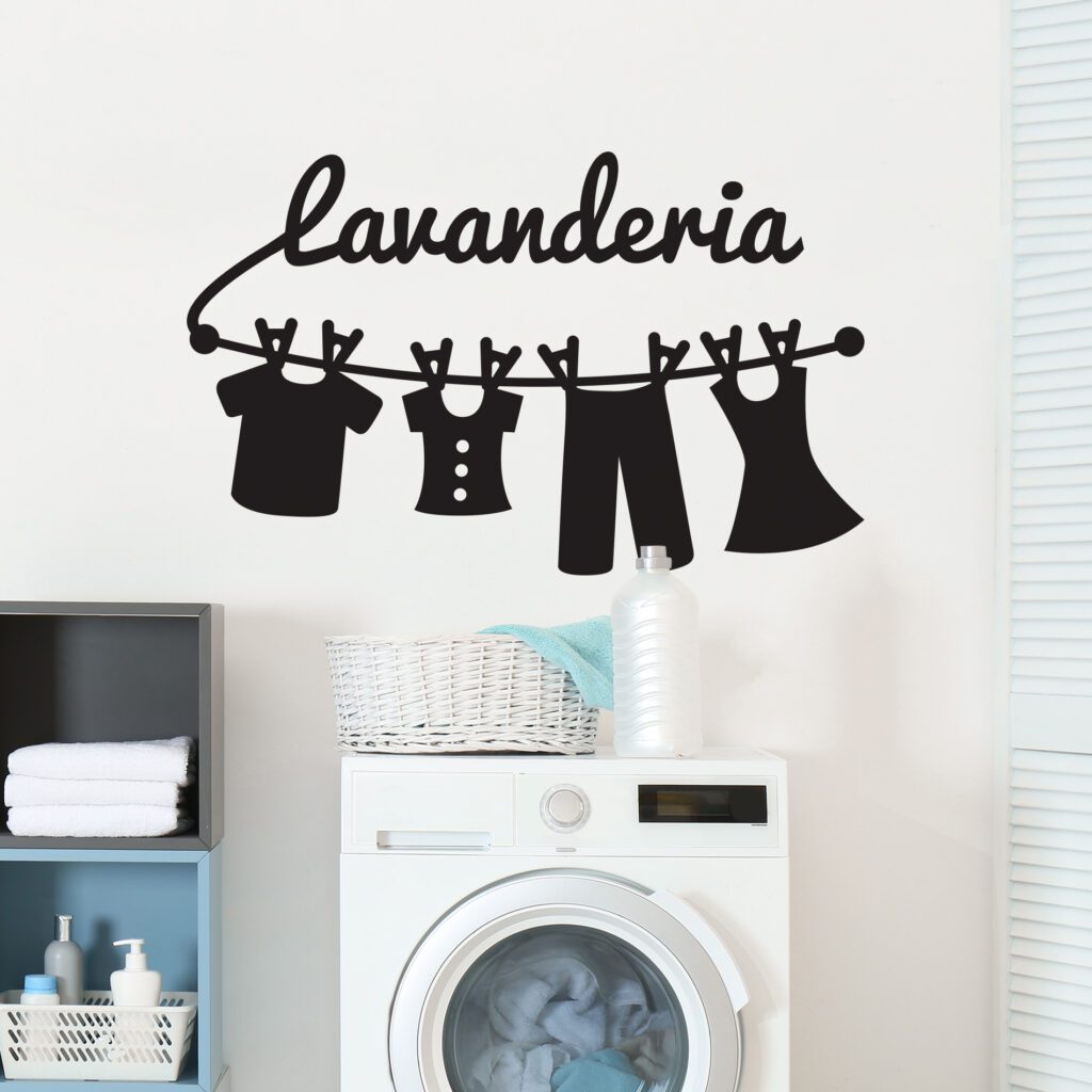 Adesivo de Parede Para Lavanderia Varal 50x80cm