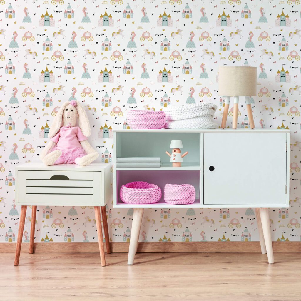 Papel de Parede Princesa para Quarto de Menina 57x270cm