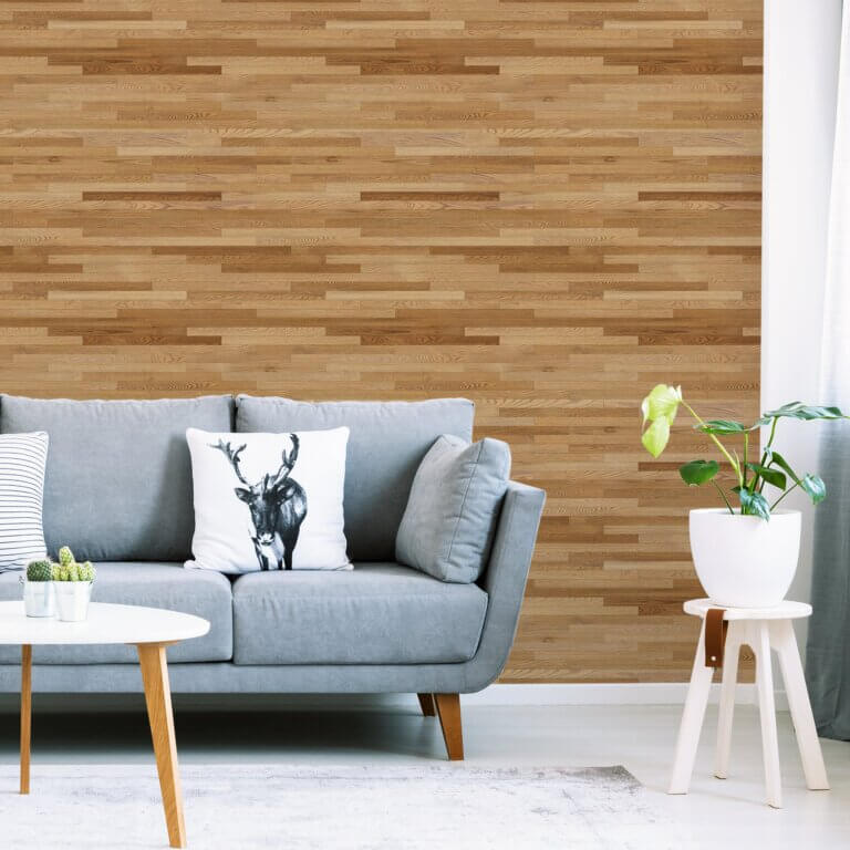 Papel de Parede Madeira Linear Horizontal Adesivo 57x270cm
