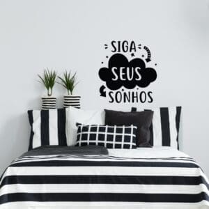Adesivo Parede Frases de Motivacão Siga seus sonhos