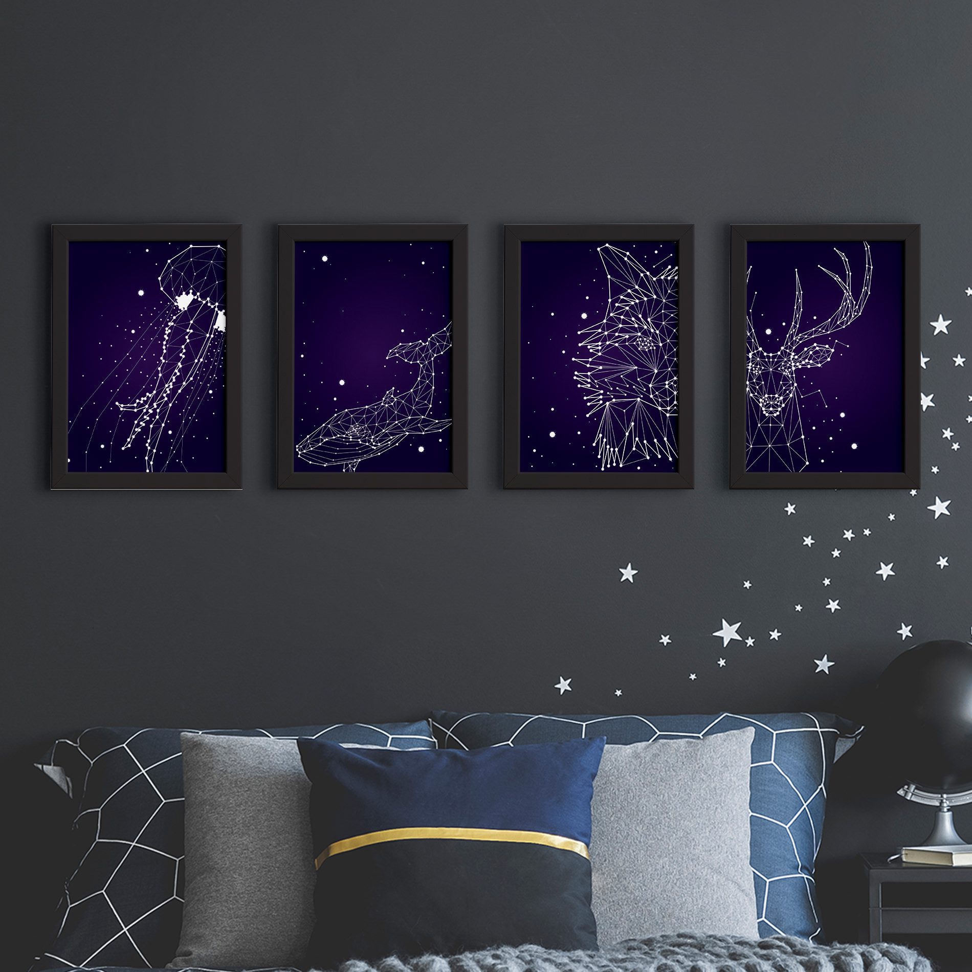 Quadros Espaço Constelações quarto de adolescente