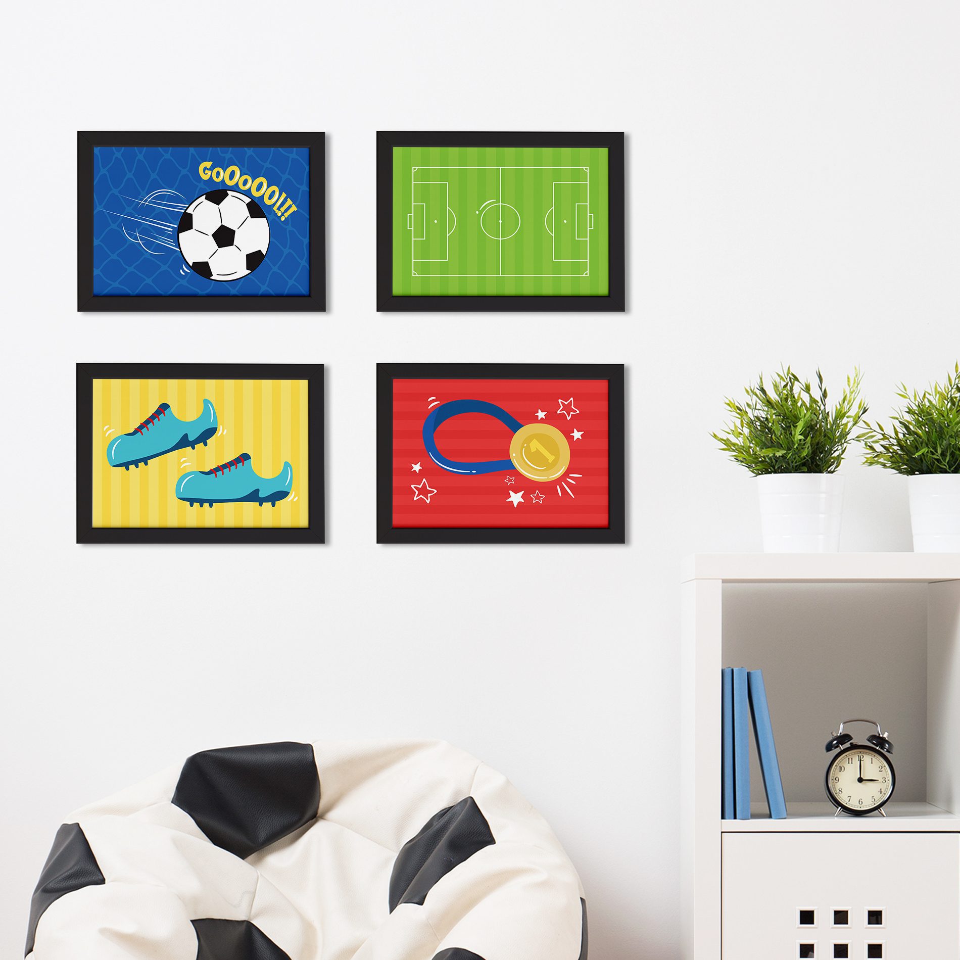 Kit de quadros com moldura preta