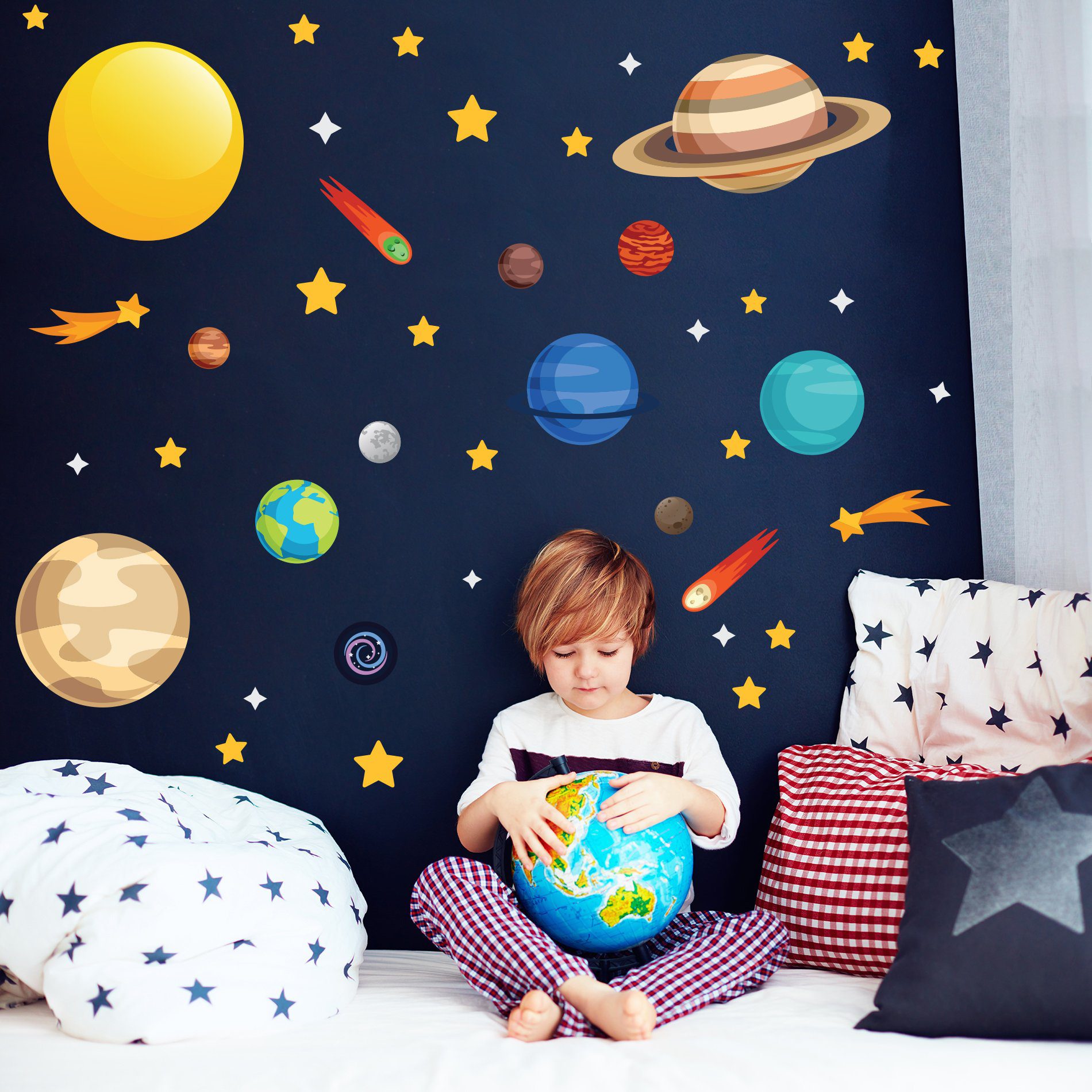 Adesivo de Parede Infantil Espaço Sistema Solar