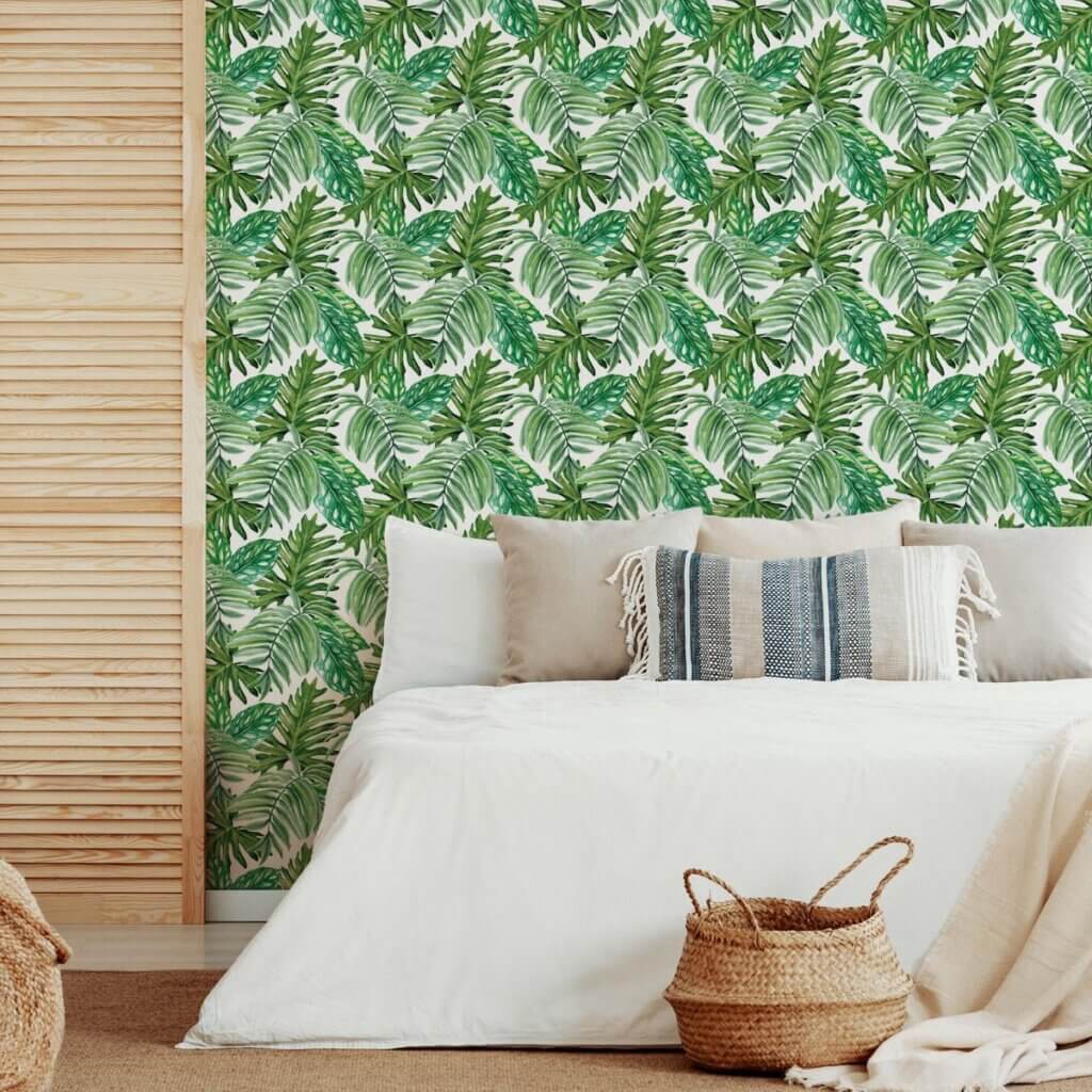Papel de Parede Folhagem Verde