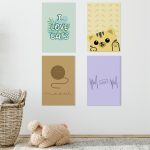 Decoração Cantinho Pet Gato Love Cat Kit 4 placas 30x40cm