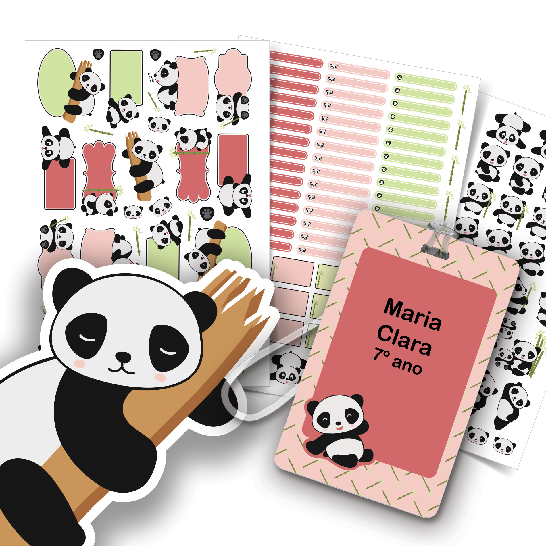 Imagem de etiqueta escolar de animais em fundo branco