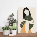 Placa Decorativa Abstrata Folha Mulher 20x30cm