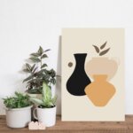 Placa Decorativa Abstrata Vasos 20x30cm