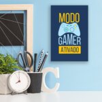 Placa Decorativa Frase Gamer Geek 3 Português 20x30cm