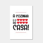 Placa Decorativa MDF Frase Coração da Casa 40x60