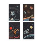Placas Decorativas Espaço Retrô Kit 4un 20x30cm