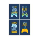 Placas Decorativas Gamer Geek Kit 4un 30X40cm