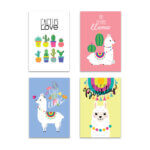 Placas Decorativas Lhama 2 MDF 20x30cm Kit 4un